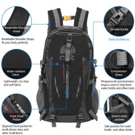 Free Knight 8607 35L Outdoor Sports Travel Water Repellent Nylon Backpack Black