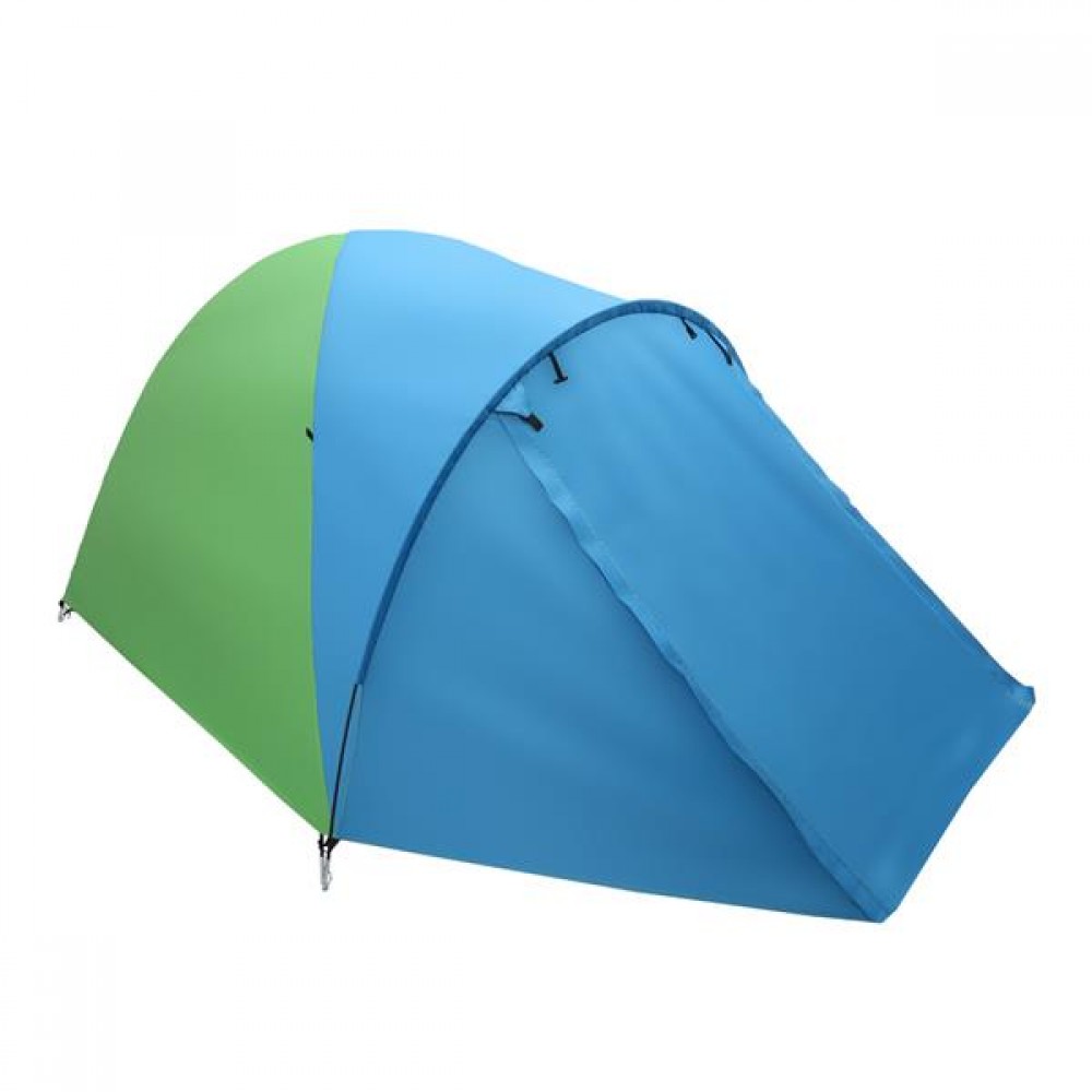 4-Person Double Layer Family Camping Tent Outdoor Instant Cabin Tent for Hiking Backpacking Trekking Blue & Green