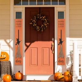 Artisasset PLEASE PARK ALL THE BROOMS AT THE DOOR Halloween Hanging Sign Holiday Wall Sign
