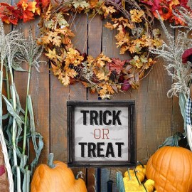 Artisasset TRICK OR TREAT Halloween Hanging Sign Holiday Wall Sign