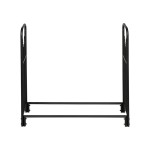 Artisasset Black Sand Pattern Single Layer 4 Feet Long 44 Inches High With Arrow Style Indoor And Outdoor Iron Fireplace Firewood Stand
