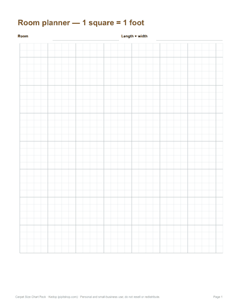 Preview of the first page of Room planner grid (PDF)